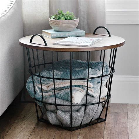 Wire Basket End Table